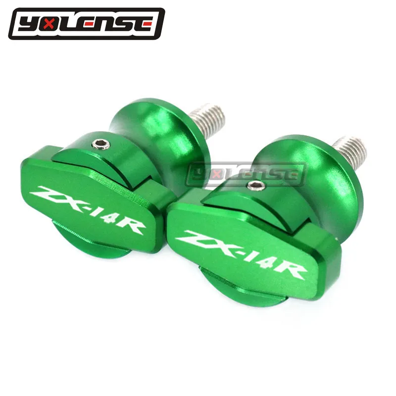 For KAWASAKI NINJA ZX14R ZX-14R ZX 14R ZZR1400 ZX1400 GTR1400 Motorcycle CNC M10 Swingarm Sliders Spools Paddock Stand Bobbins