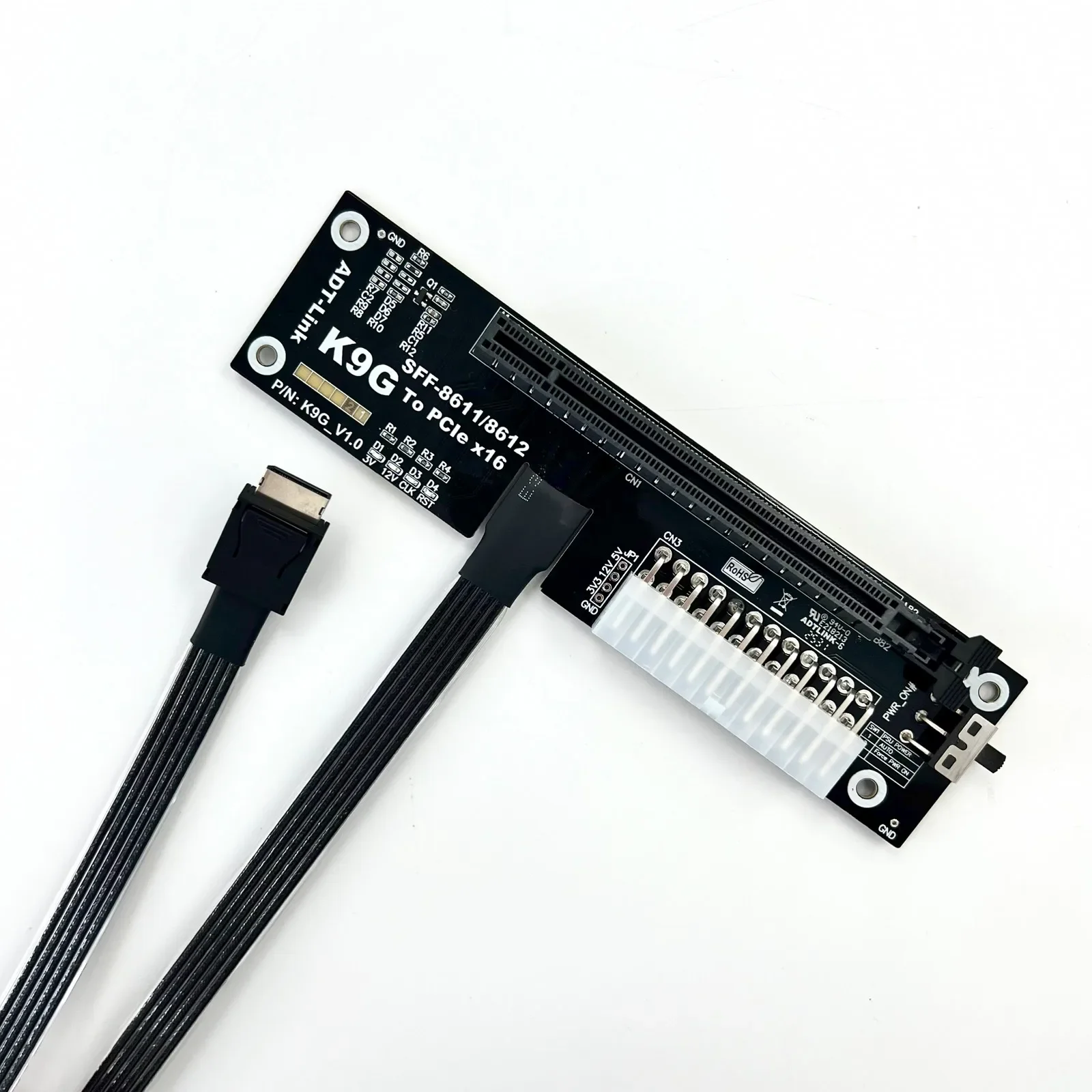 OCuLink GPU Dock PCIe 5.0 x4 M.2 SFF 8611 do PCIE X16 eGPU 128G PC Notebook Laptopy do Zewnętrznej Karty Graficznej 8612 K9G ATX