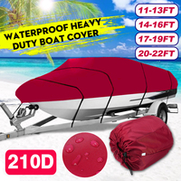 210D Yacht Boat Cover 11- 22FT Barco Boat Cover Anti-UV Waterproof Heavy Duty Marine Trailerable Canvas Boat Accessories