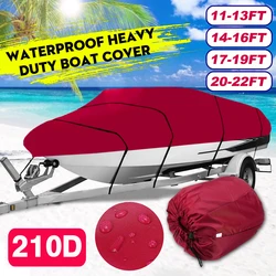 Cubierta de Barco de yate 210D, 11- 22 pies, cubierta de Barco Anti-UV, impermeable, alta resistencia, lona marina, accesorios para barcos