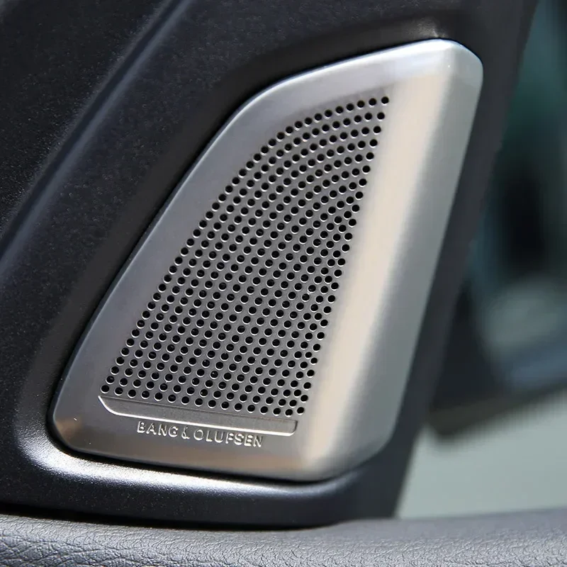 For BMW X5 F15 2014-2018 Stainless Steel Silver Car Audio Speaker Tweeters Cover Trim Stickers Interior Car Accessories
