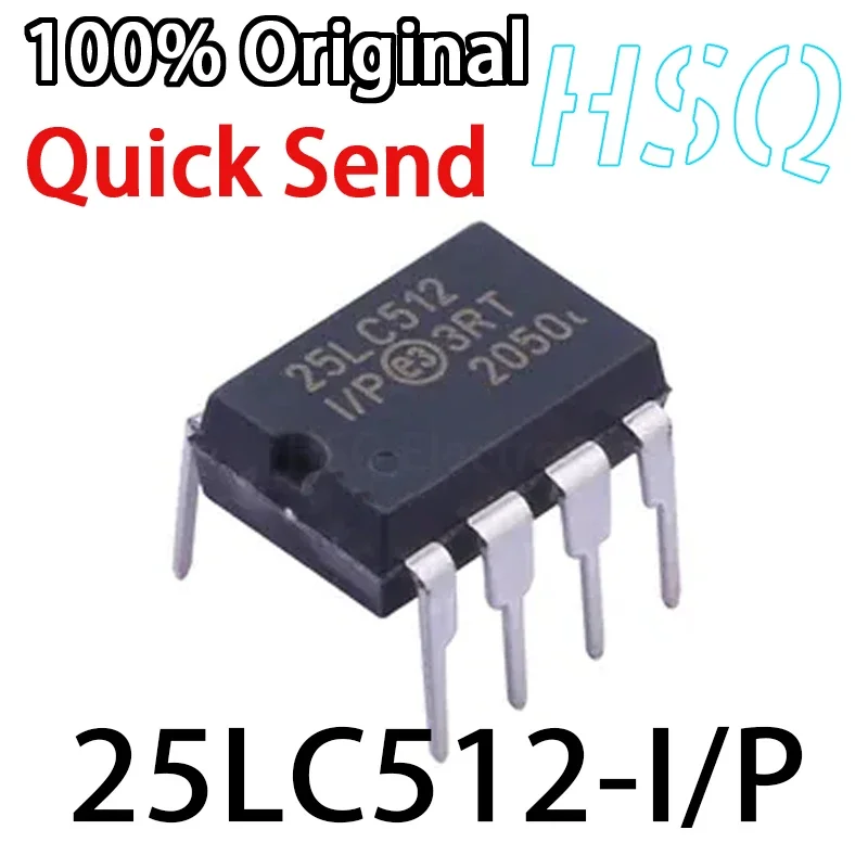 1PCS Original 25LC512-I/P Screen Printed 25LC512 DIP8 Memory Chip