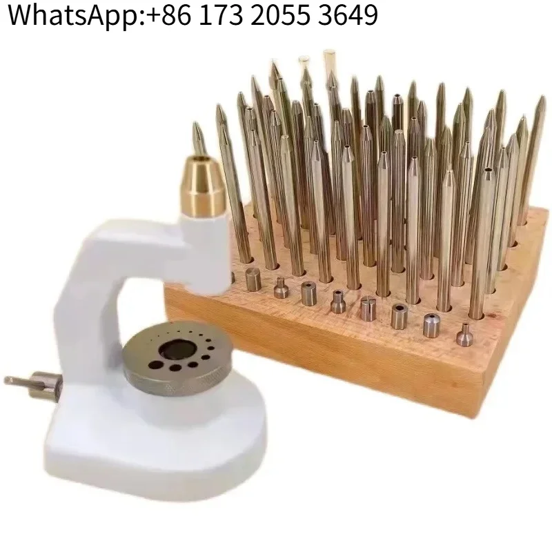 60pcs Watch Repair Punch Set, Stainless Steel Watchmaking Drift and Punch Tools with Wooden Stand