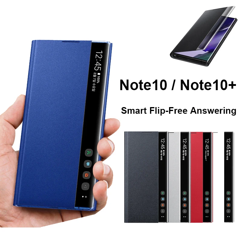 Smart Flip-Free Answering All Inclusive Mirror Phone Case For Samsung Galaxy Note10 / Note 10+/Pro/Plus Leather Protective Cover