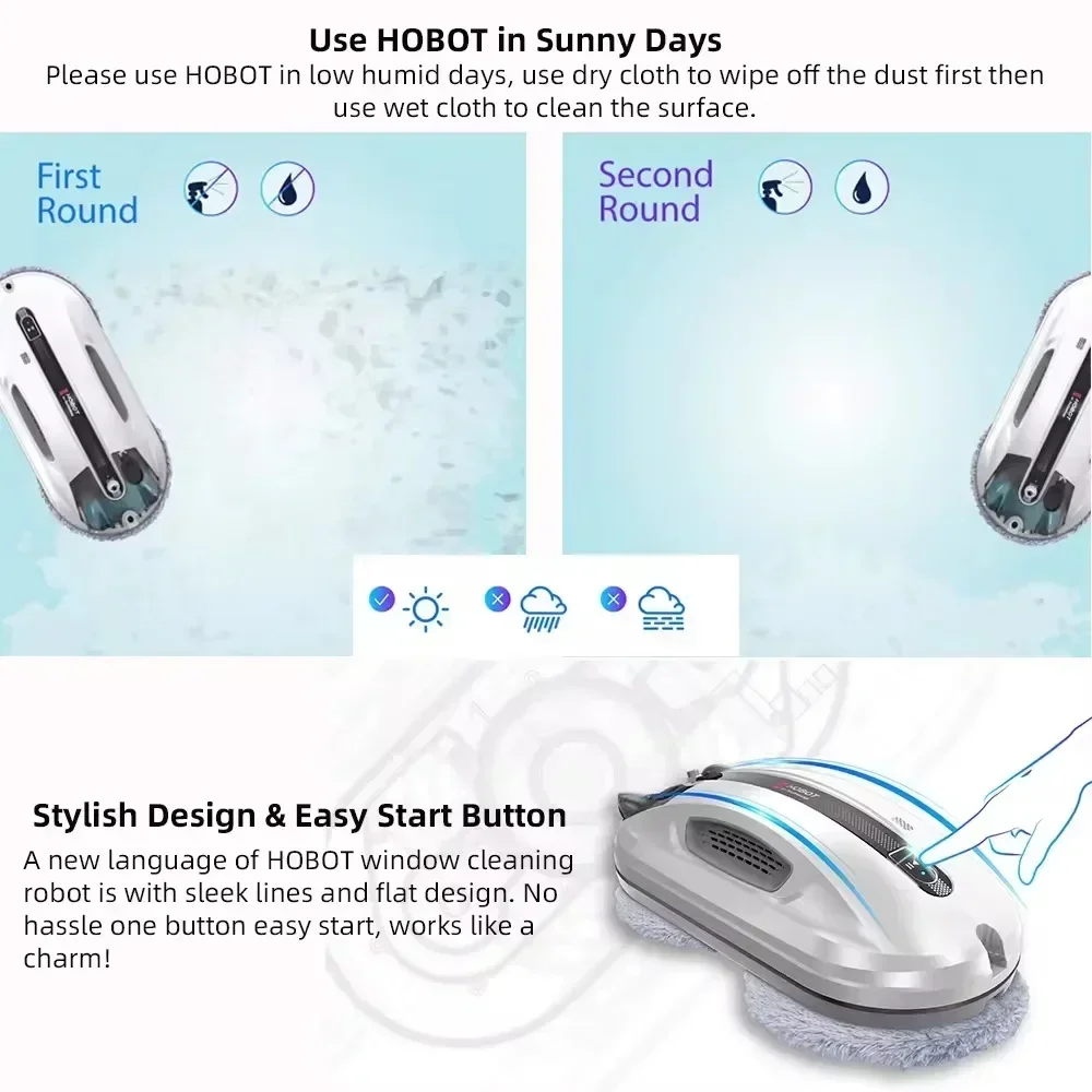 HOBOT R3 Window Cleaning Robot Fully Automatic Household Two-way Water Spray Ponyo Glass Cleaning Robot Wet and Dry.