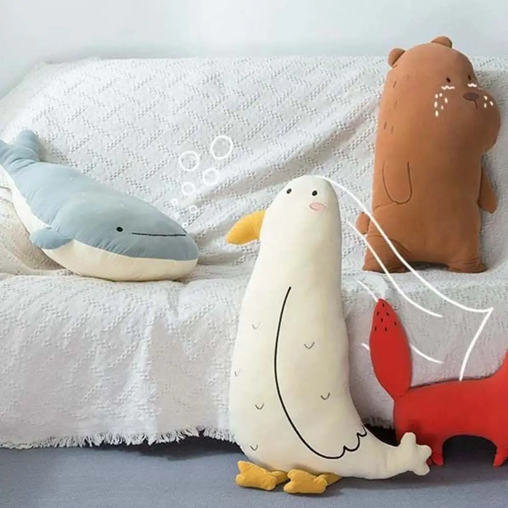 Plush Animal Home Decoration Soft Pillow Sofa Cushion Bear Plush Toys Seabird Plush Pillow Whale Plush Doll Stuffed Animals
