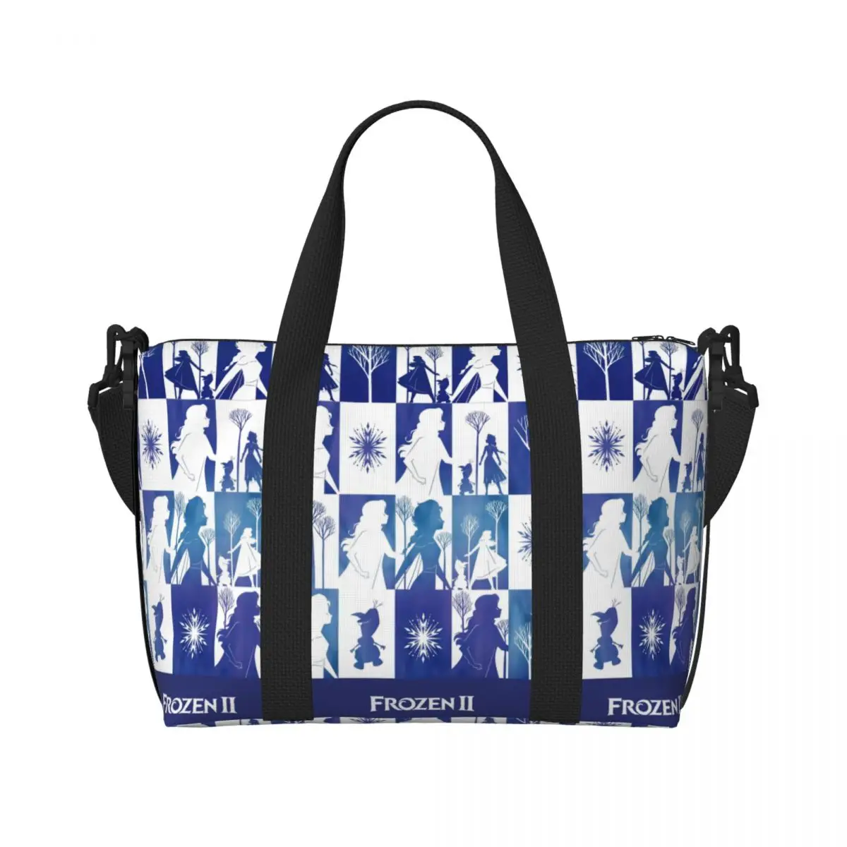 

Custom F-Frozen Cartoon Grocery Shopping Tote Bags Women Big Capacity Gym Beach Travel Bags