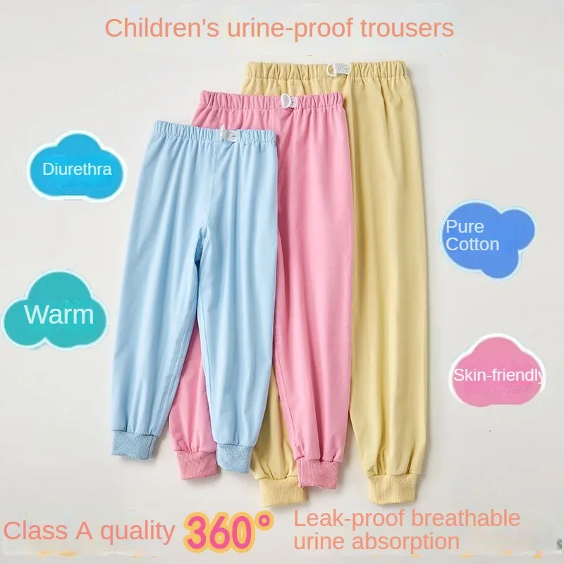 Pantalones de entrenamiento impermeables para niños, algodón lavable, transpirable, a prueba de fugas, pañales de tela