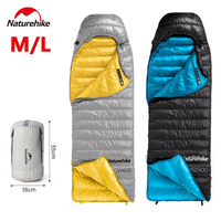 Naturehike CW400 Duck Down Sleeping Bag Winter Warm 650FP Hiking Ultralight Hooded Envelope Sleeping Bag Foot Zipper Portable