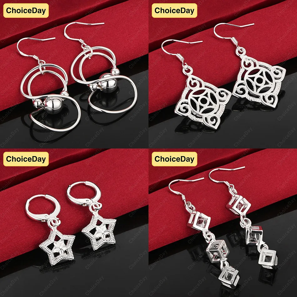 

ChoiceDay 925 Sterling Silver Exquisite Star Zircon Pendant Earrings Women Jewelry Gift Accessories Party