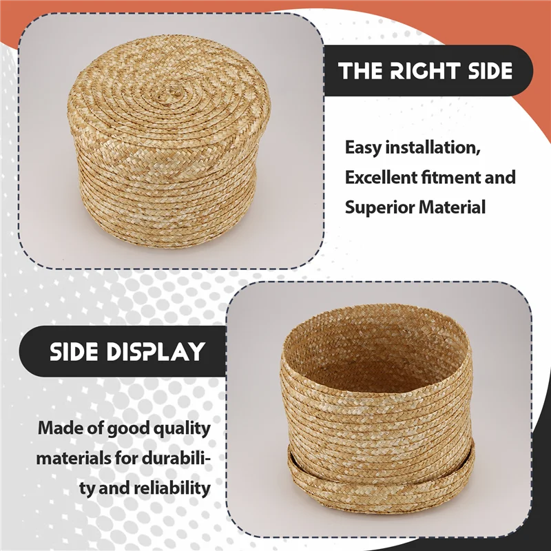 

AB39-плетеная корзина для хранения из пшеничной соломы, корзина для хранения, инновационная корзина, деревенская декоративная корзина для хранения с натуральной коричневой отделкой