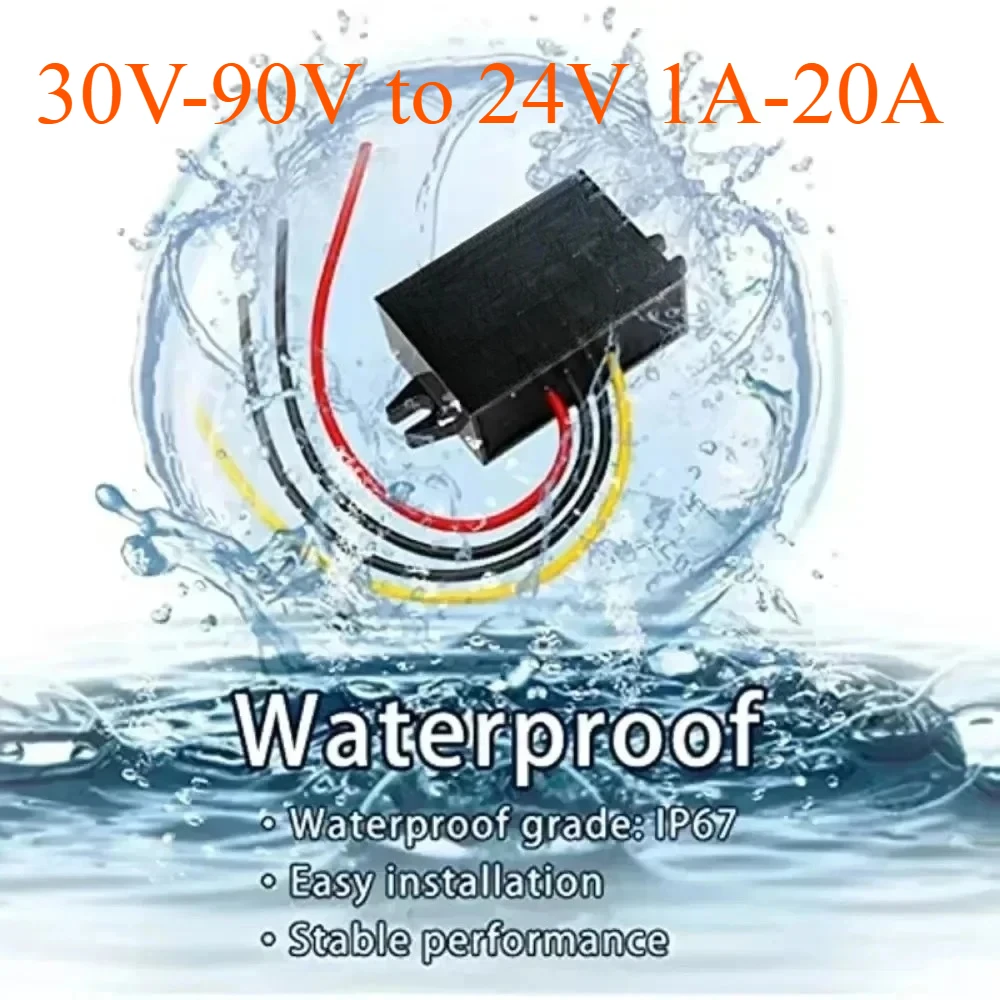 

72 Volt to 24 Volt 30V-90v 24v 48v 72v to 24v 1A -20A Step Down Buck Voltage Regulator DC DC Converter ReducerBuck Power Module