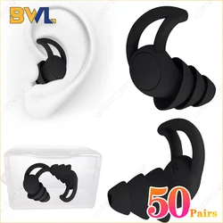 1-50Pairs Silicone Earplugs for Swimming Sleeping Soundproofing Noise Reducing Earplugs Motorcycle Noise Filtering Earplugs