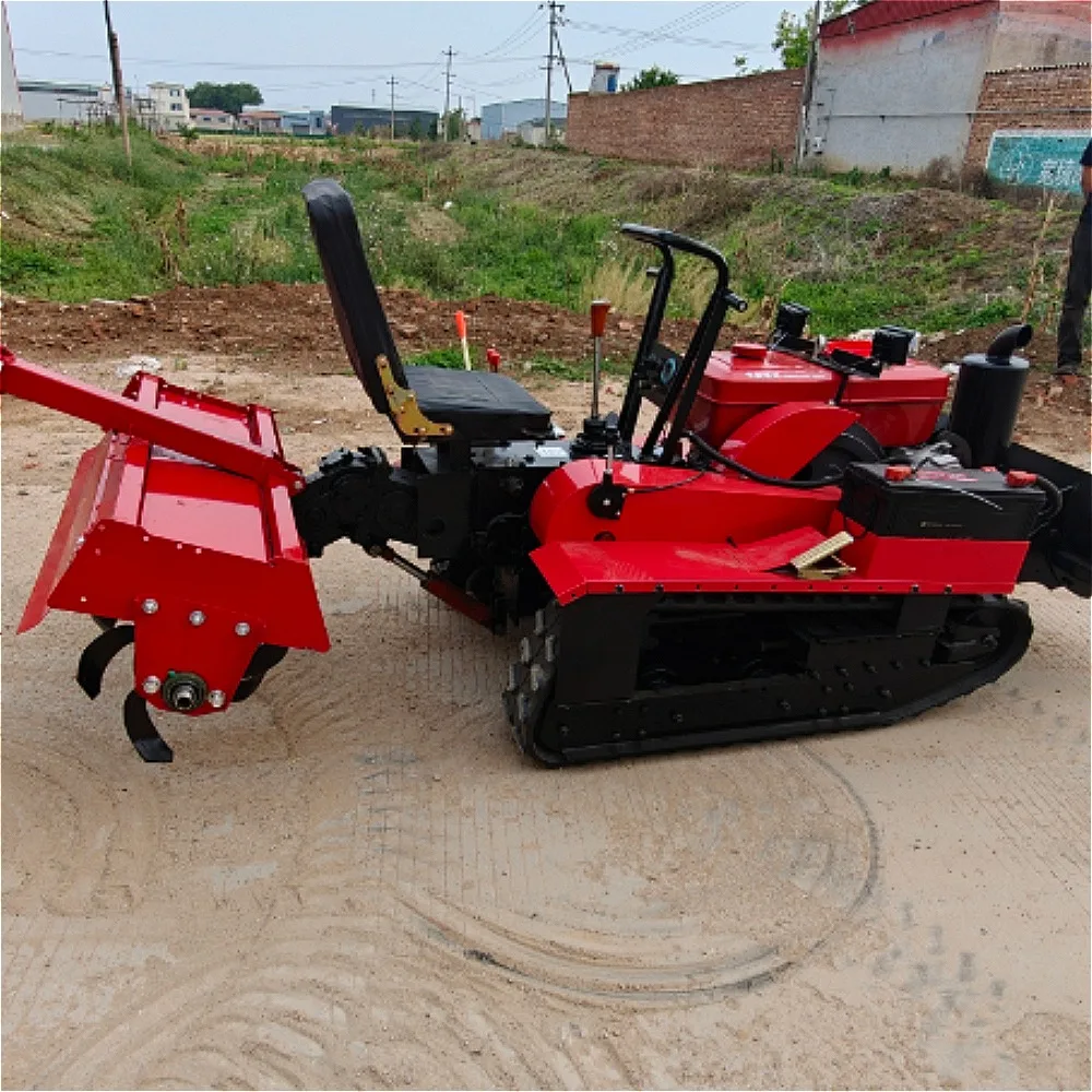 25-35 Horsepower Multi-functional Tracked Mini Tiller, Mini Rideable Tractor, with Various Accessories Available.