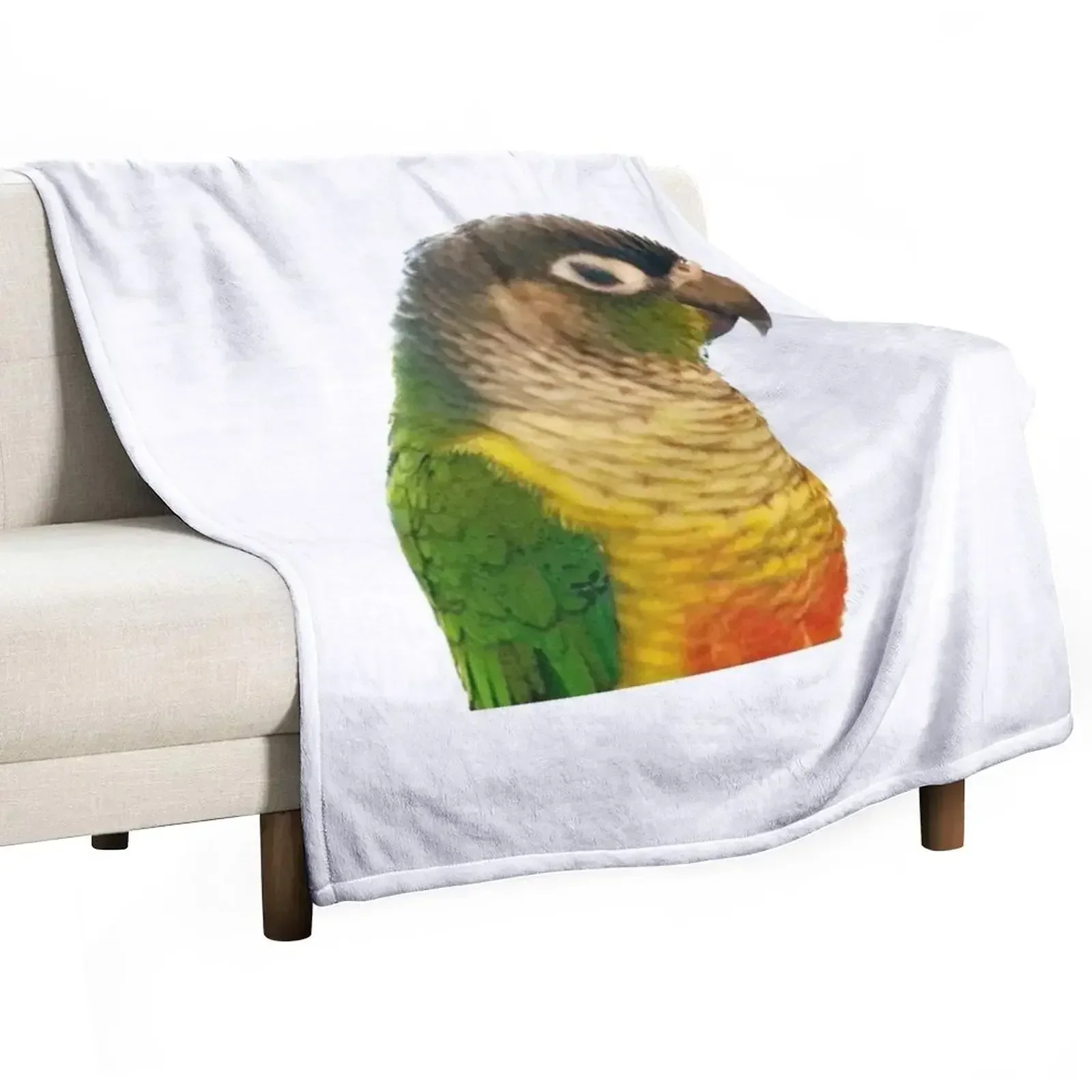 Green Cheek Conure Throw Blanket Personalized Gift valentine gift ideas Moving Blankets