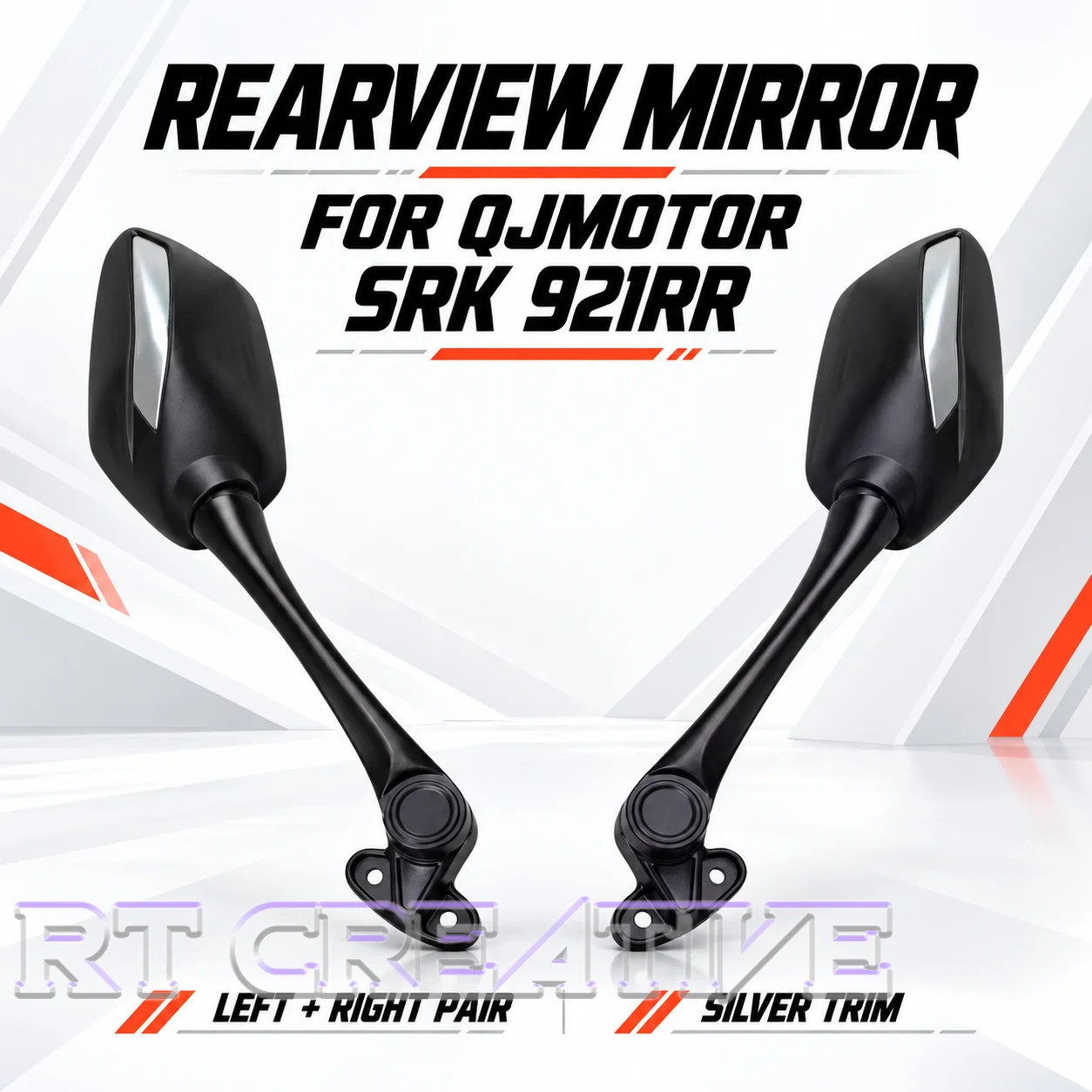 Left & Right Rearview Mirror Set Compatible With QJMOTOR SRK921RR Sportbike