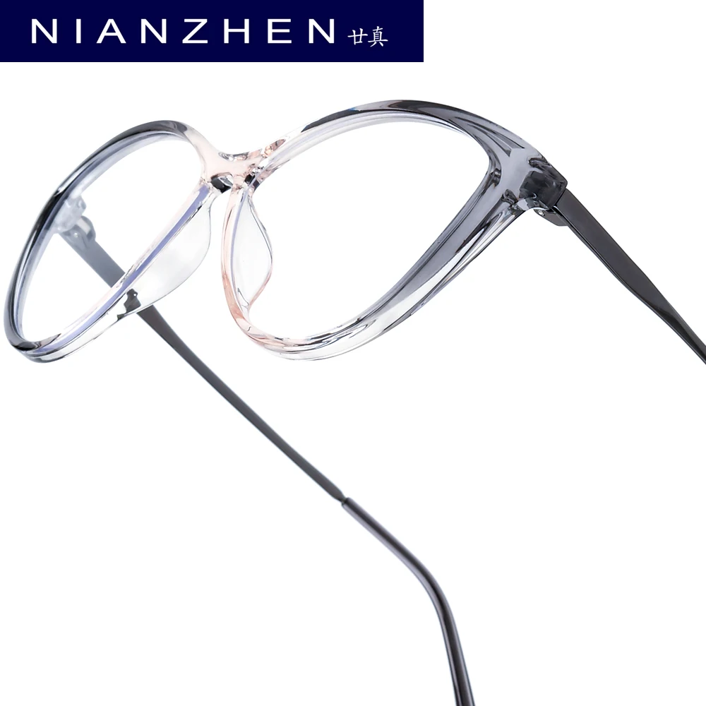 

NIANZHEN TR90 Metal Eyeglasses Frame Women 2025 New Cat Eye Brand Design Glasses Men Retro Vintage Eyewear Spectacles 3013