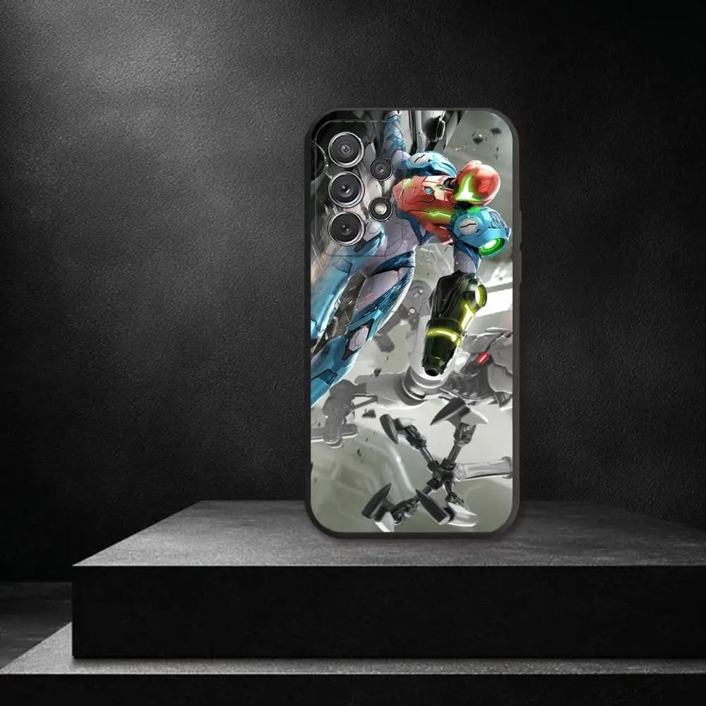 Funda de teléfono M-Metroid D-Dread para Samsung S 25,24,23,22,30,21,10,9,Ultra,Plus,Lite,FE,4,5G, funda blanda negra