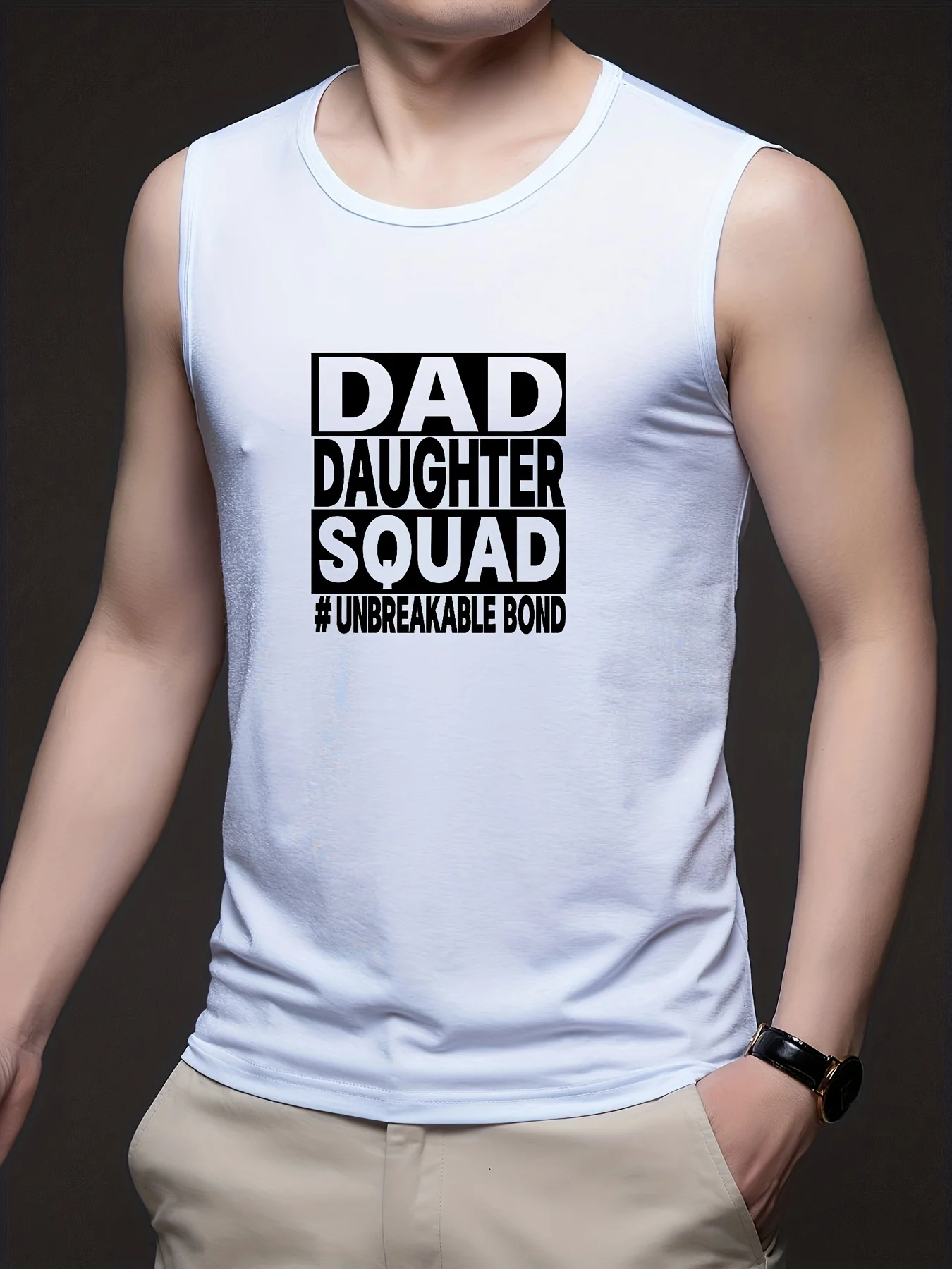 

Мужская майка "DAD DAUGHTER SQUAD", летняя свободная рубашка без рукавов, подходит для фитнеса, занятий спортом и тренировок.