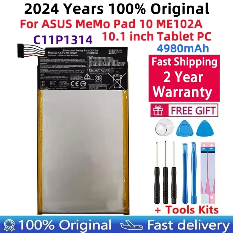 

100% Original C11P1314 Tablet PC Battery For ASUS MeMo Pad 10 ME102A 10.1 inch Tablet PC Batteries Bateria+Free Tools