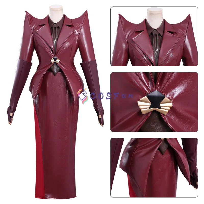 

Gabby's Dollhouse Vera Cosplay Costume PU Leather Dress Hallowen Play Role Clothes Clothing Women COSFun