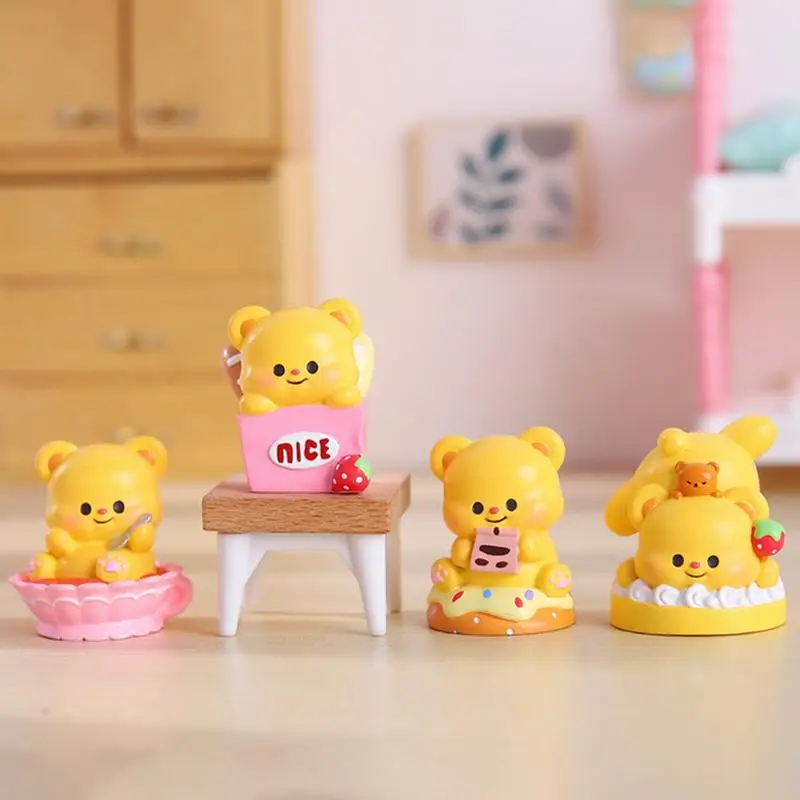 Urso Forma Anime Figuras de Ação, Brinquedo Colecionável Dos Desenhos Animados, Brinquedo criativo para meninas, Decoração do carro