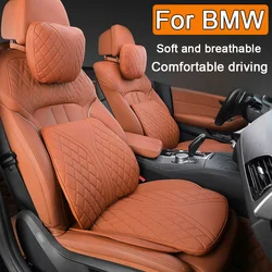 Car Seat Cover Cushion Leather Headrest Lumbar Support Car Rest Neck Pillow For BMW X5 E53 E70 F15 G05 X1 F48 X3 F25 X6 E71 X2