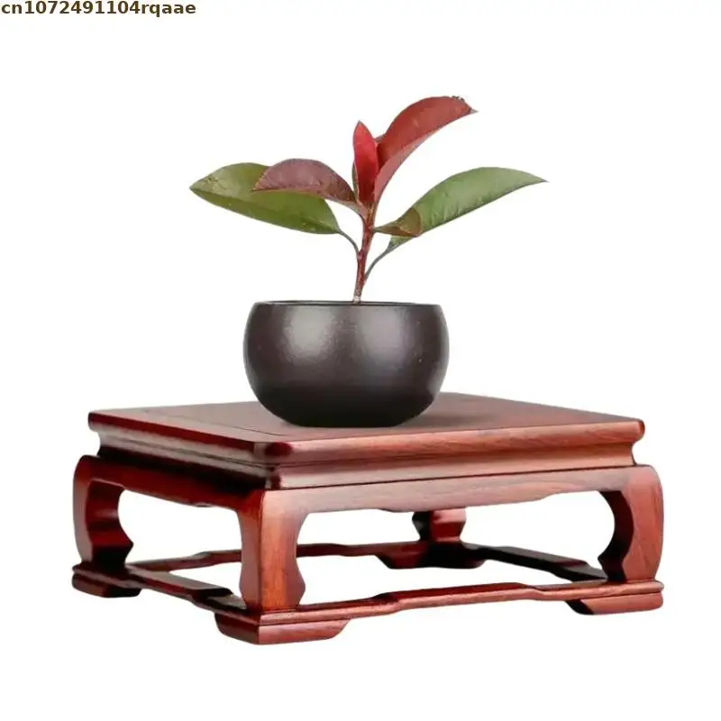 

Mahogany Bonsai Plant Decorative Shelf Vase Flower Pot Sorting Table Stand Bonsai Holder Tea Sets Pedestal Standing Flower Base