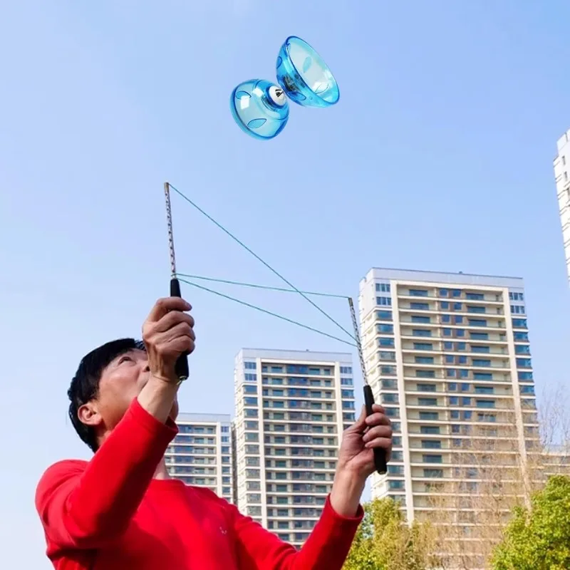 مجموعة ديابولو الصينية المحمولة يويو ديابولو معدات اللياقة البدنية المحمولة للبالغين والأطفال المسنين في الهواء الطلق ممارسة خفة الحركة في الأماكن المغلقة #6