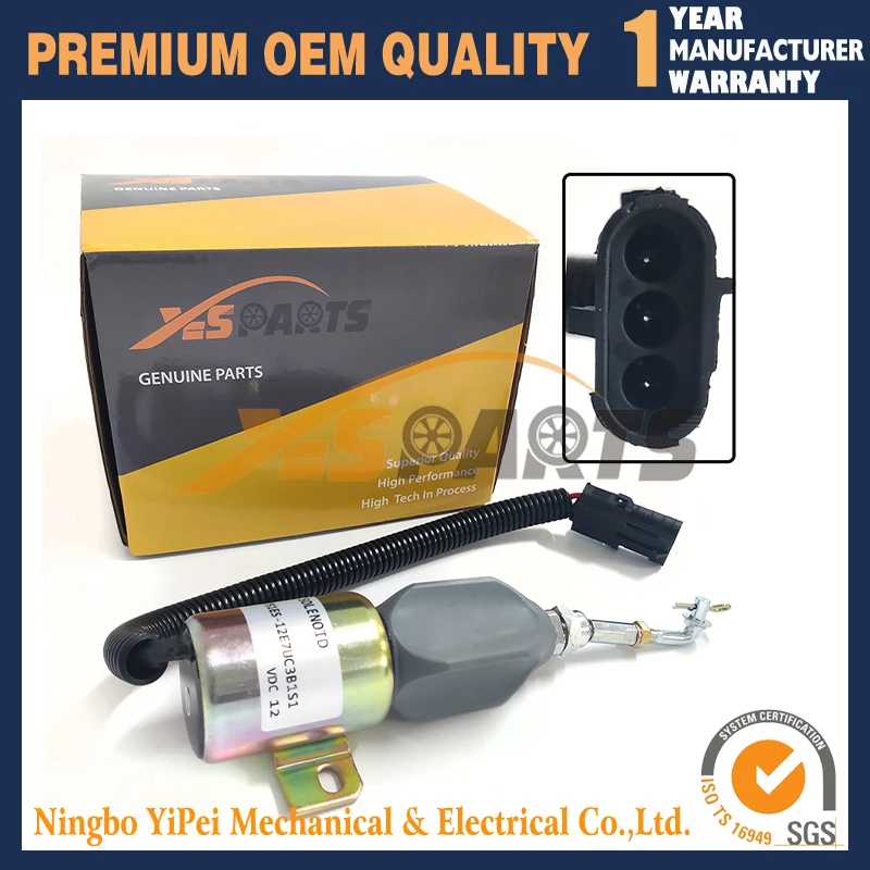 

12V 1751ES-12E7UC3B1S1 ShutOff Stop Solenoid For Genset