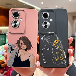 For Oppo Reno11 F F25 Pro 5G Cases Fashion Cute Sweet Girl Smooth Liquid Shockproof Phone Cover For Oppo Reno 11 F F25Pro Funda