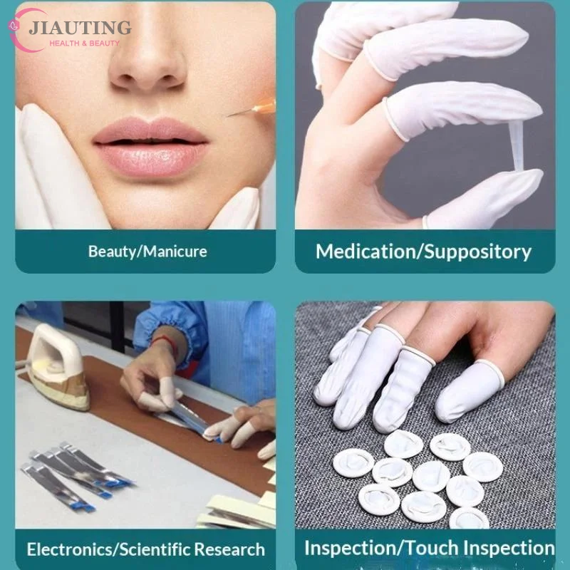 75/300pcs Disposable Finger Cots Non Slip Anti Static Lint Free Finger Protectors for Nail Art Cleaning Beauty Massage