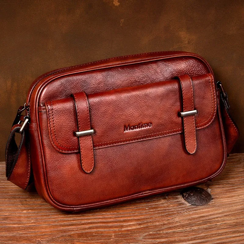 

Сумка для поездок на работу на открытом воздухе, маленькая сумка на одно плечо, мужской шар с повязкой на голову, сумка через плечо из воловьей кожи растительного дубления, модная