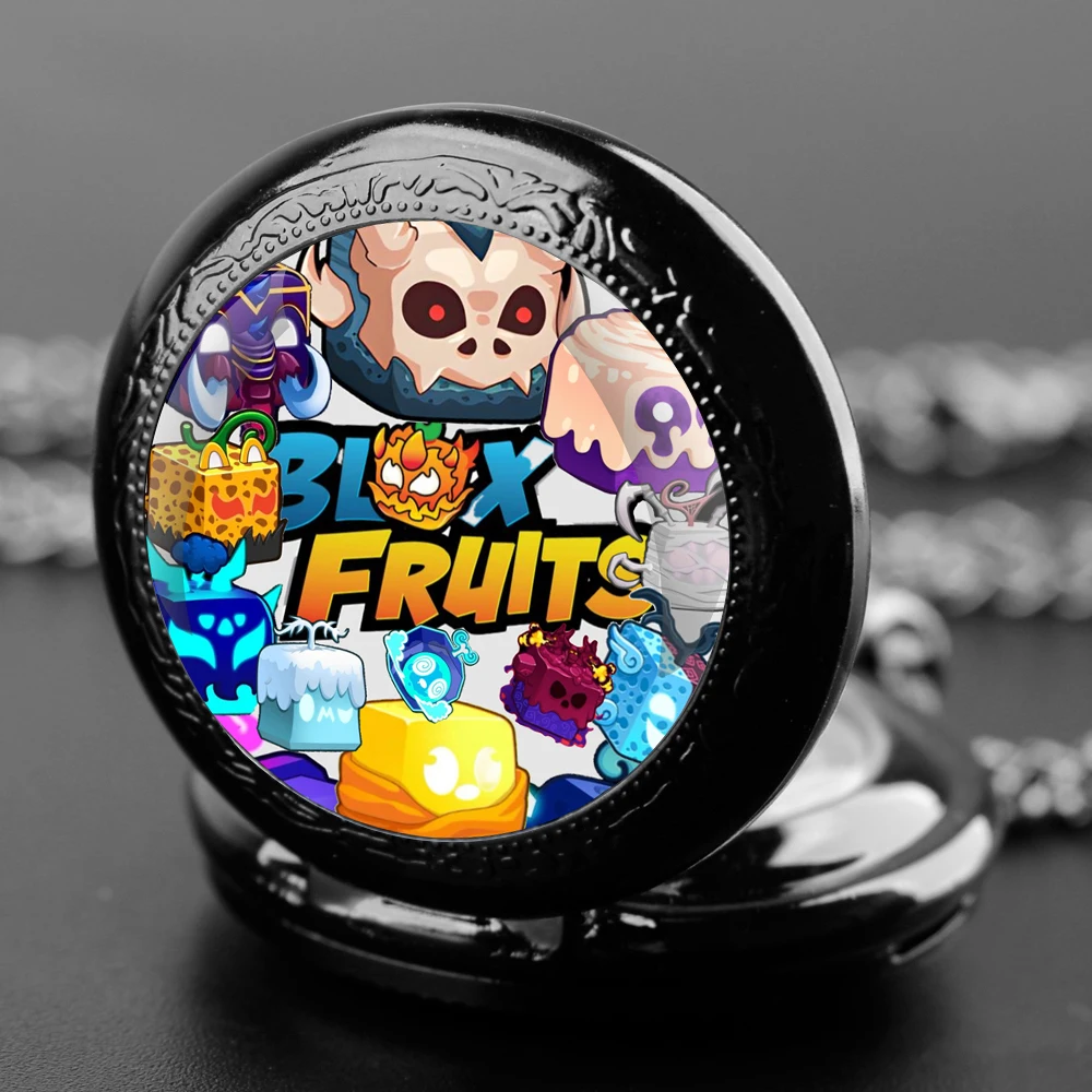 Populair fruit spel glazen koepel zakhorloge met ketting vintage quartz hanger horloges heren dames cadeau