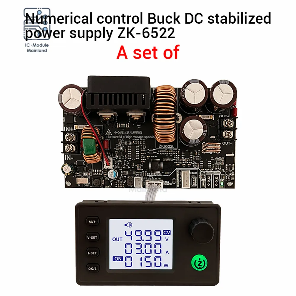 DC6-75V ZK-6522 CNC Step-Down DC 22A/1400W Adjustable Voltage Regulator Power Supply Constant Voltage Constant Current Module