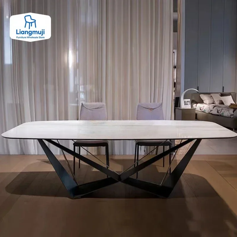 

Luxury Modern Dining Table Living Room Restaurant Extending Center Italy Table Designer Lounge Juegos De Comedor Home Furniture