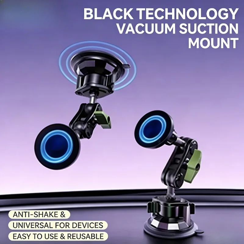 

Magnetic Car Phone Holder Mount 360 Rotation Suction Cup Dashboard Windshield Stand for MagSafe iPhone Android Safe Driving User