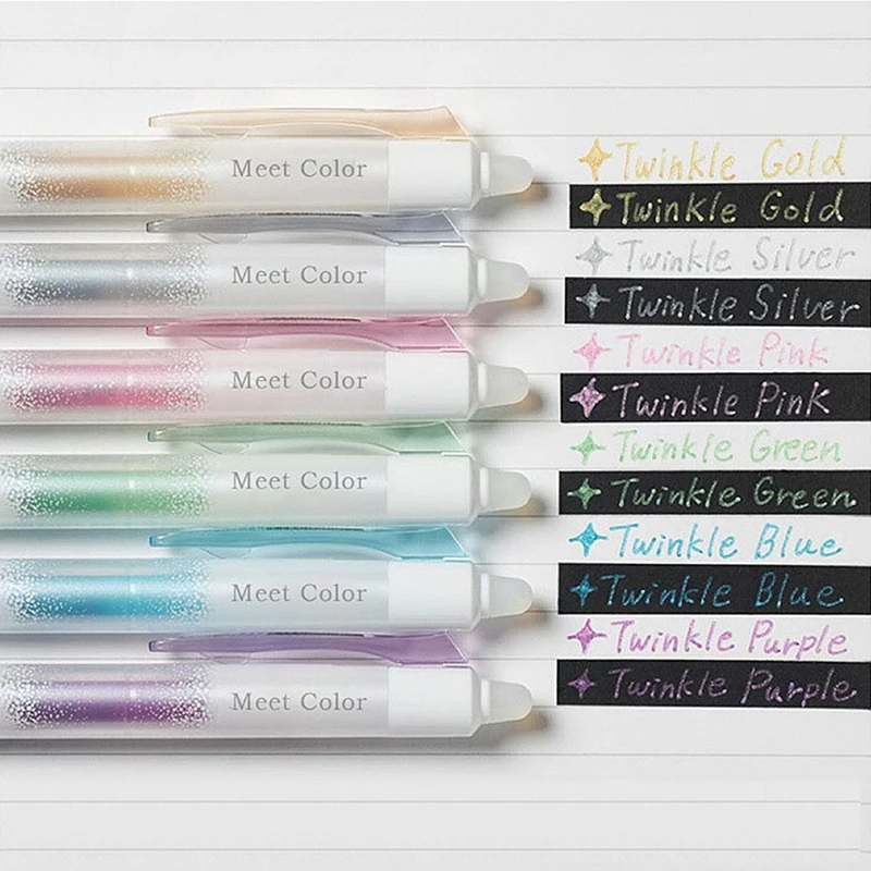 Imagem -04 - Canetas Gel Erasable Perfumadas Criativas 0.7 mm Glitter Canetas Neutras Tinta Colorida Canetas Agulha para Escrever Papelaria Coreana Escritório