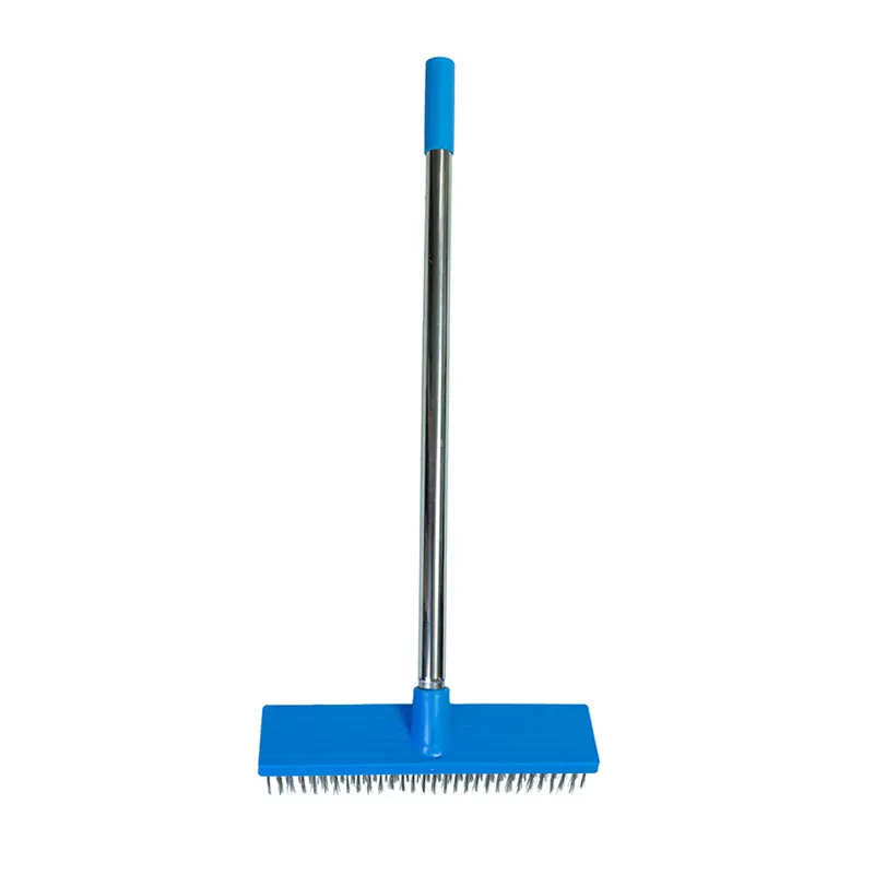 Long Handle Floor Wire Brush Heavy Duty Rough Floor Brush Stainless Steel Wire Deck Scrub Cleaning Tool Cleaning Broom Accessory