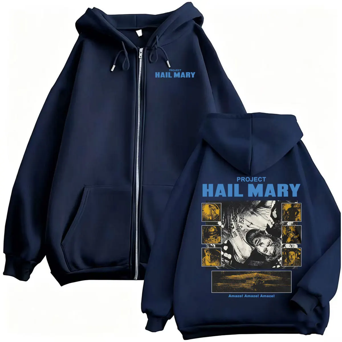 Project Hail Mary Zipper Hoodies Ryan Gosling 2026 Filmklassiker Sweatshirt Jacke Mäntel Herren Damen Harajuku Gothic Zip Up Hoodie – Detail 3