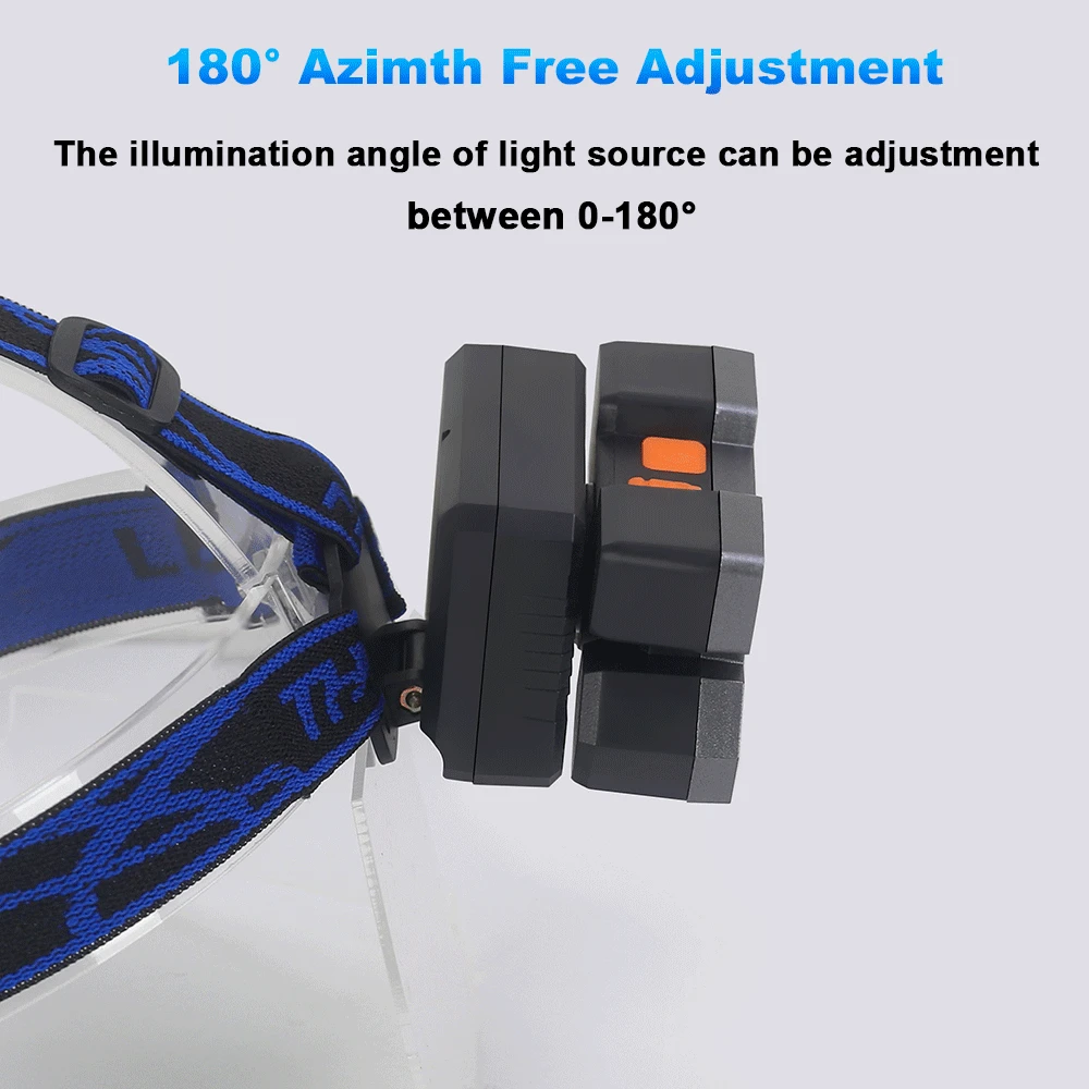 USB Rechargeable Headlamp Portable 5LED Headlight Built In Battery Torch Portable Working Light Fishing Camping Head Light