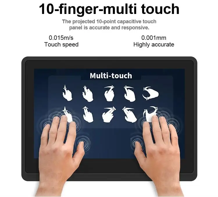 7 Inch Usb Lcd Industrial Touch Screen Monitor Capacitive Touch Screen Open Frame Monitor Ip65 Waterproof Vga Wall Mount Monitor