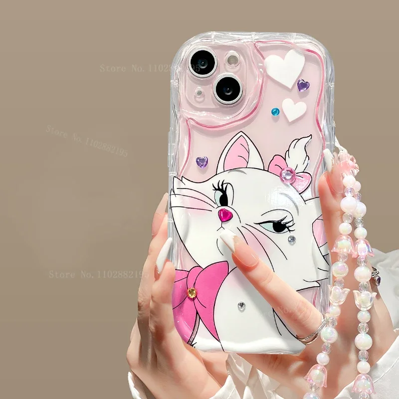 Custodia morbida in Silicone Disney Diamond Pink Cat per Huawei Mate 60 Pro 50 40 30 P60 Art P50 P40 Lite P30 Nova 9 SE 10 11 Honor 80 90