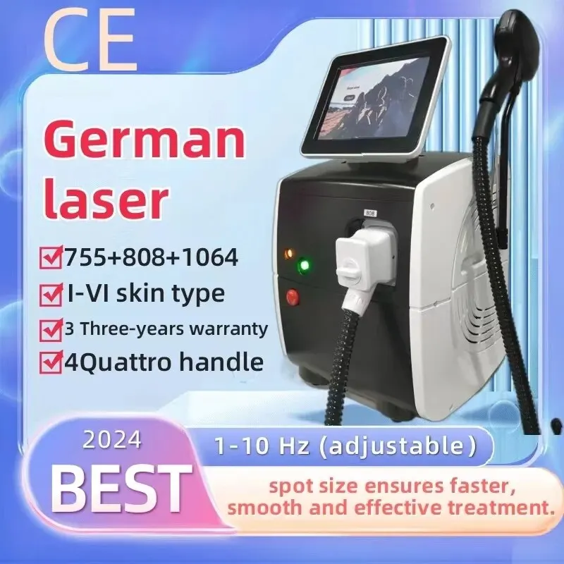 2024 Portable 808 3wave Diode Laser Permanent Hair Remove Fast Depilation Painfree Follicle Penetration Skin Rejuvenation Device