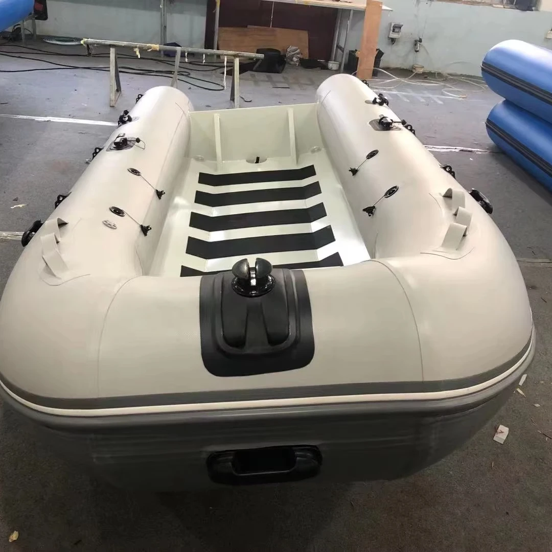 390cm 12ft Semi-rigid Inflatable Aluminum Hard Bottom Rib Boat For Fishing With EVA Non-slip Floor For Sale