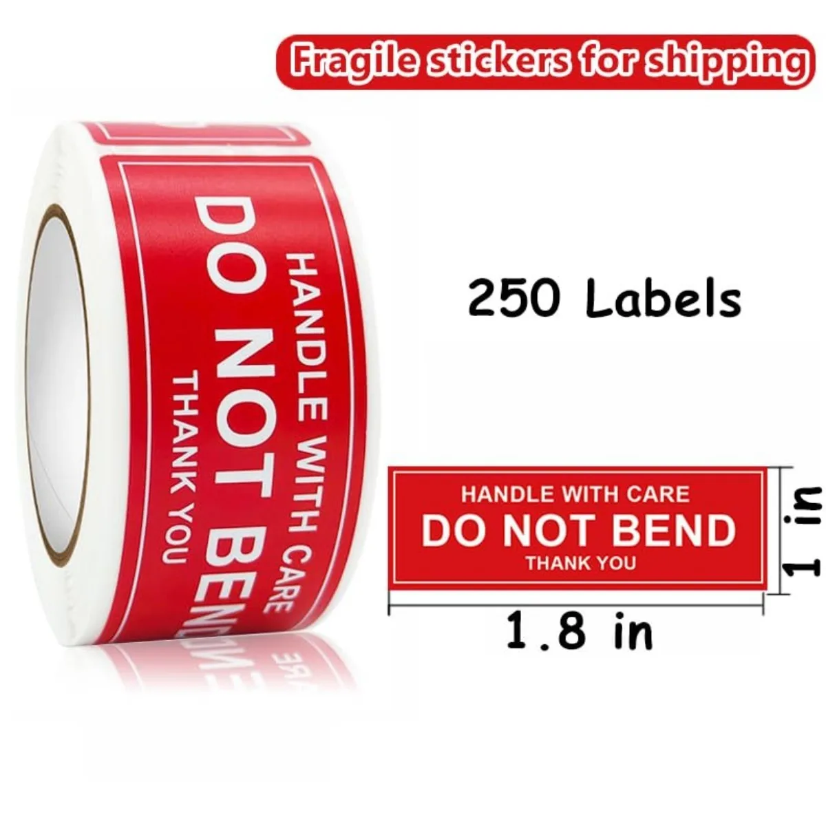25x45/76x50mm Fragile Labels Waterproof/Tear-Resistant Stickers Thanks Icons for Logistics/Glass/Furniture/Electronics