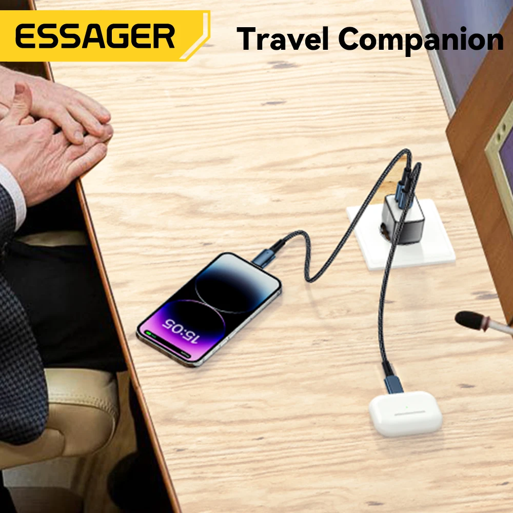 Essager-充電アダプタータイプC,急速充電ガン,qc3.0,pd USB-C,iphone,samsung,xiaomi,ipad,33w