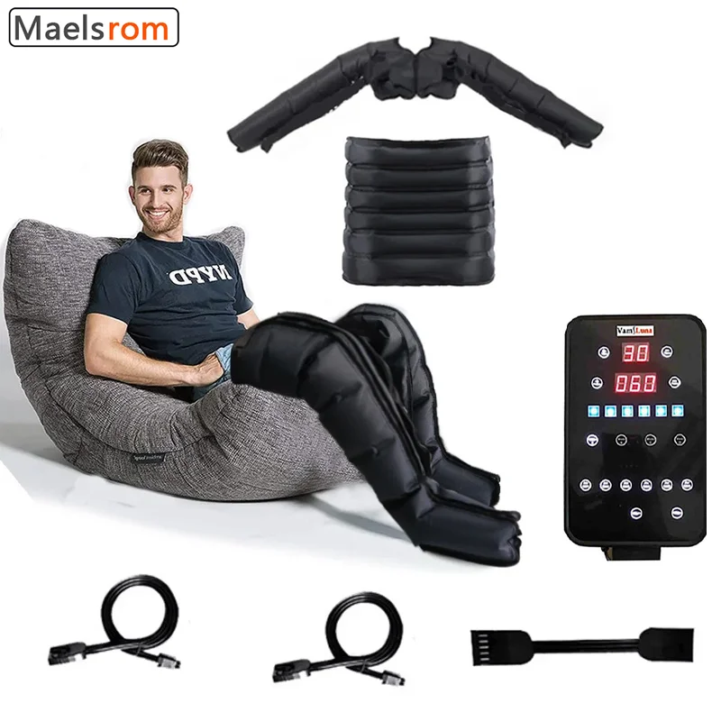 Air Compression Leg Massage Pressotherapy Recovery System 6 Chambers Air Pumps With New Controller For Sport Recovery Fitness
