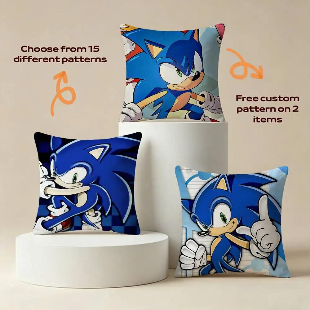 So-Sonic Game The H-Hedgehog  Square Sofa Pillow Cover Solid Color Living Room Home Decor Cushion Case