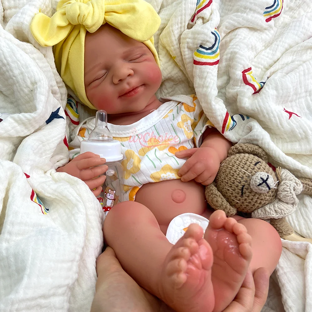 Open Mond 20 "Siliconen Reborn Babypop Waterdicht Handgemaakte 3D Schimmel Mooi Meisje/Jongen Speelgoed Voor Kinderen Leeftijd 3+ Kerstcadeaus